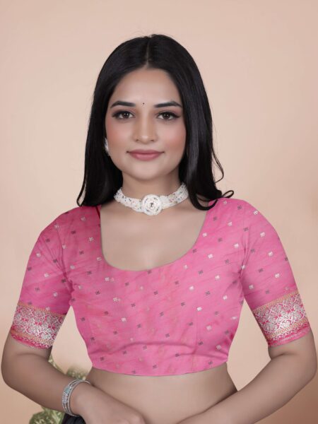 Baby Pink Banarasi Silk Saree with Silver Zari Weaving | Wedding & Festive Wear | Elegant Traditional Designer Saree